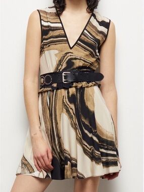 The Kooples Silk Marble Print Mini Dress Size 0